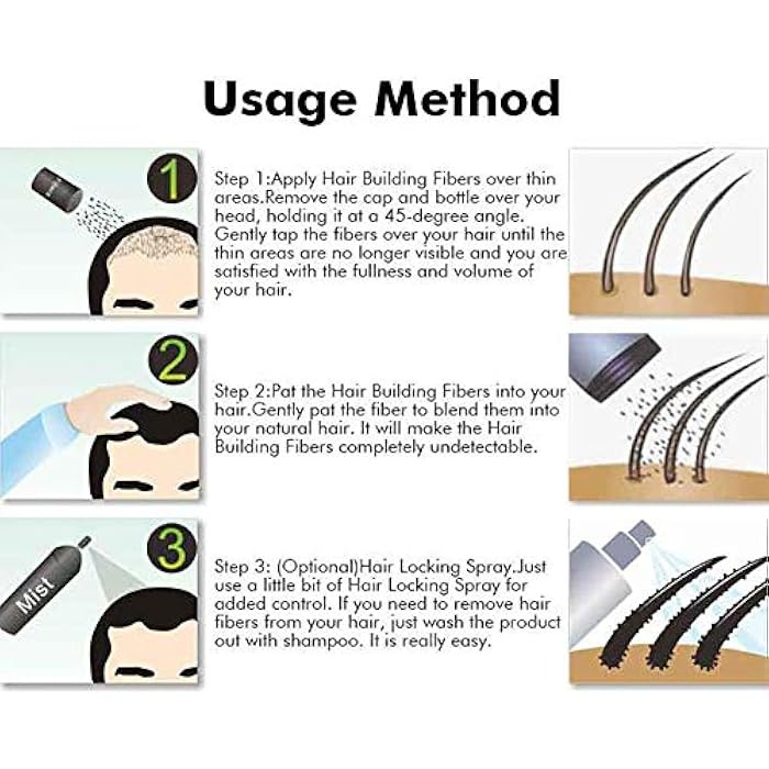 Dexe Hair Building Thickening Fibers For Man & Women, Black, 22 g - Image 5
